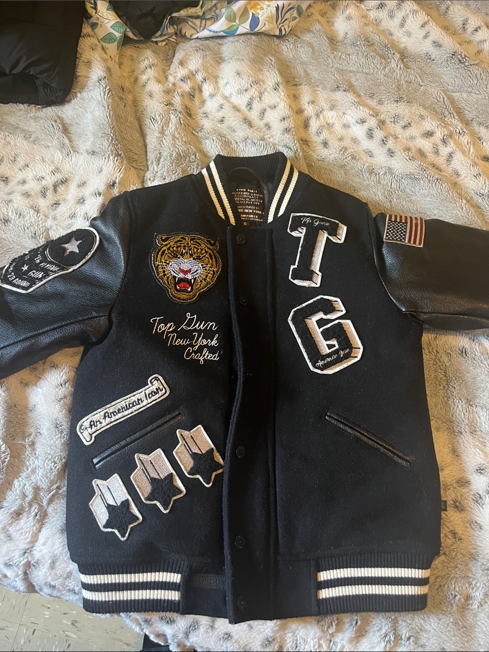 Top gun boys leather jacket